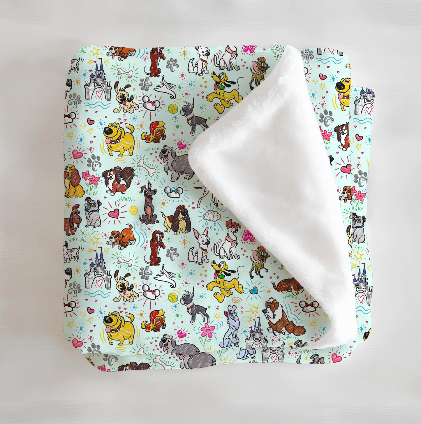 Blue Pups Minky Blanket