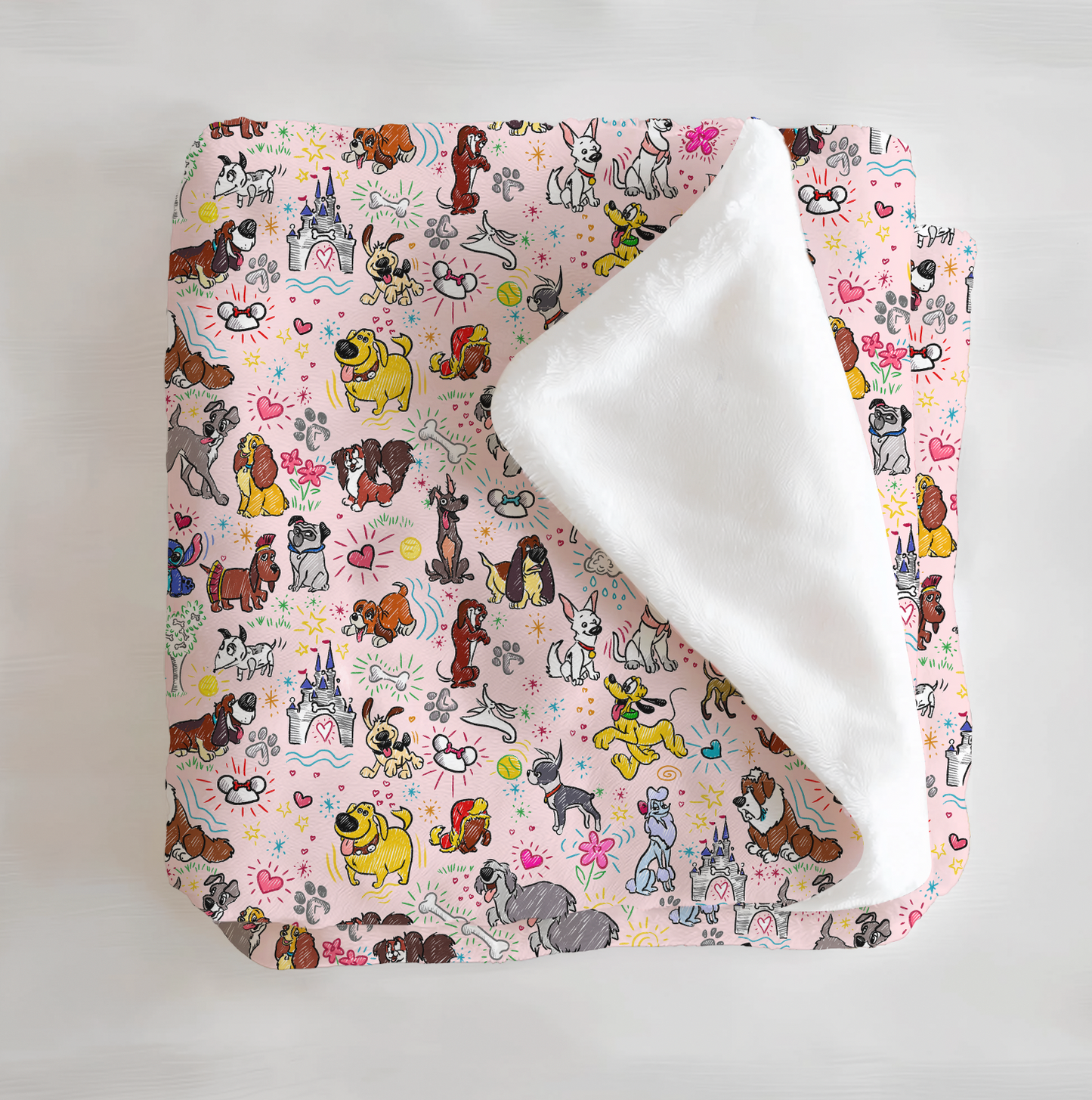 Pink Pups Minky Blanket