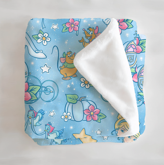 Glass Slipper Watercolor Minky Blanket