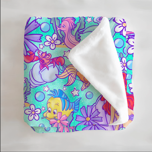 Part of Your World Watercolor Minky Blanket