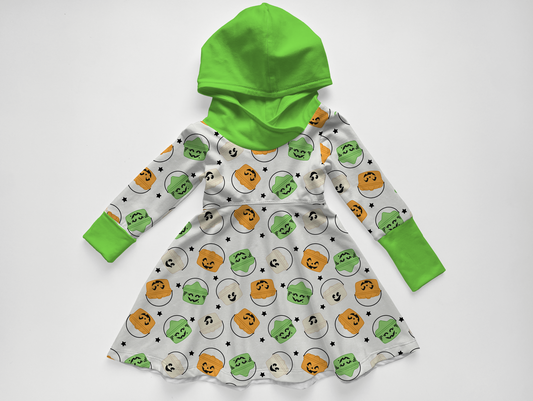 McBoo Bamboo Long Sleeve Hooded Twirl Dress