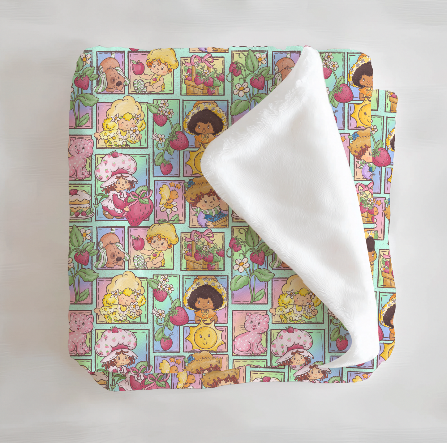 Strawberry Patchwork Minky Blanket