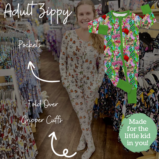Neon Grump Christmas Adult Bamboo Zippy Pajamas