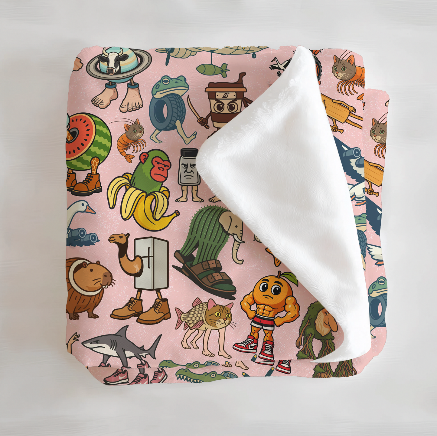 Steal A Brain Rot PINK Bedding Minky Plush Blanket From Judith Arthur