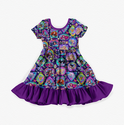 Mirror, Mirror On The Wall Bamboo Short Sleeve Ruffle Dress