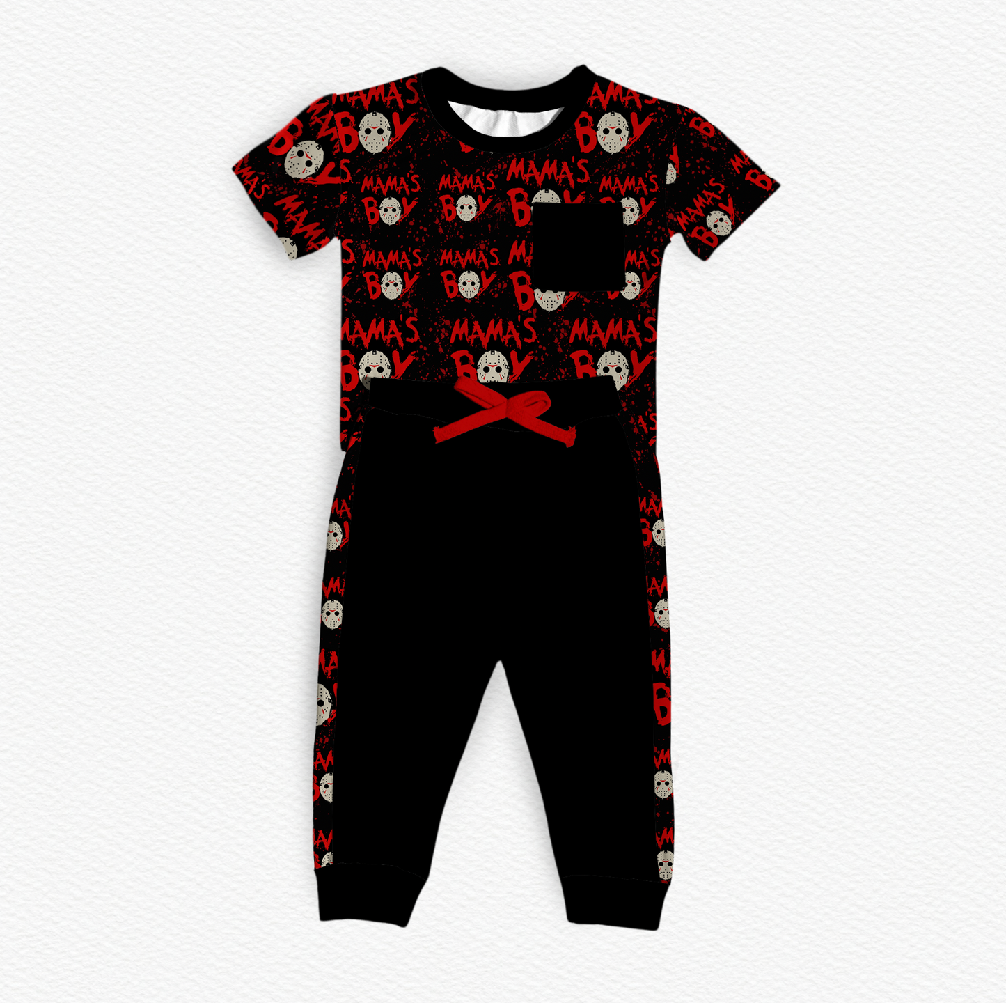 Mamas Boy Bamboo Pocket Tee & Racer Stripe Pants Set