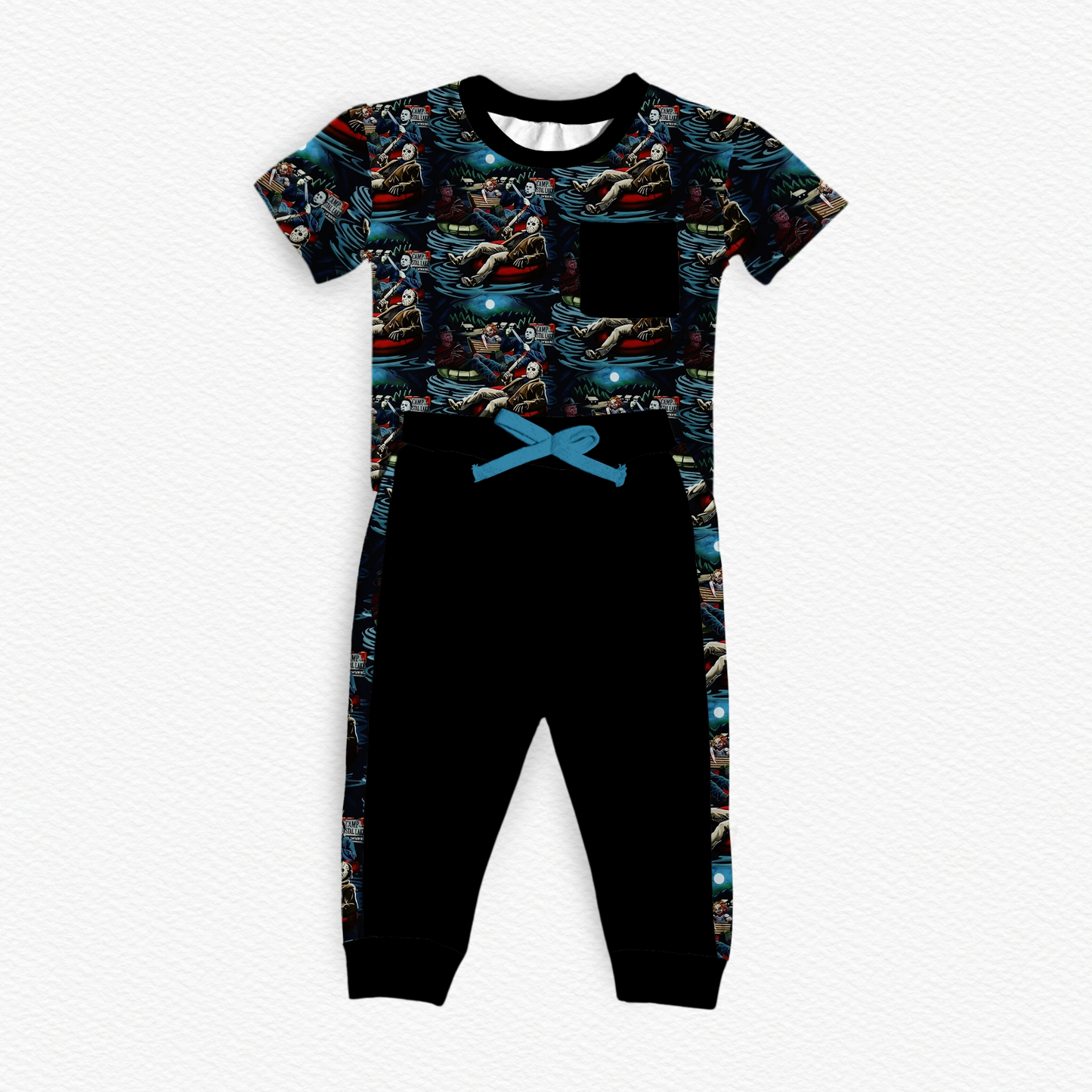 Chillin, Killin Bamboo Pocket Tee & Racer Stripe Pants Set