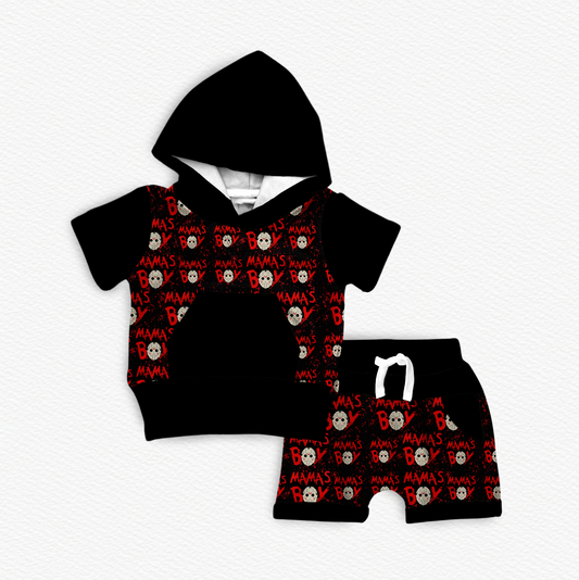 Mamas Boy Bamboo Hooded Tee & Jogger Shorts Set