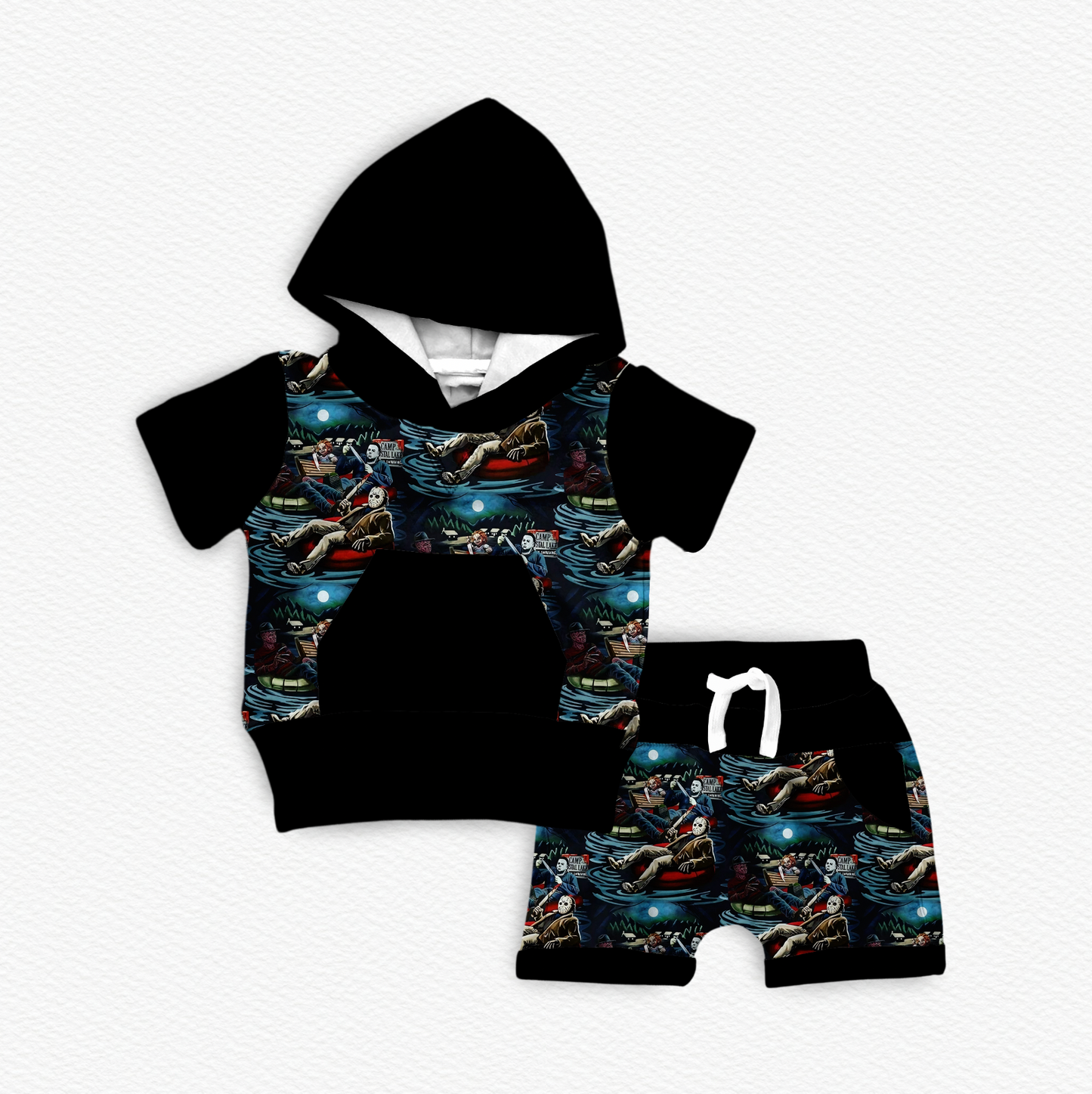 Chillin, Killin Bamboo Hooded Tee & Jogger Shorts Set