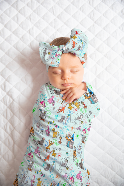 Newborn Sketchy Cats Swaddle, Hat OR Bow By Judith Arthur (Jersey NOT Bamboo Fabric)