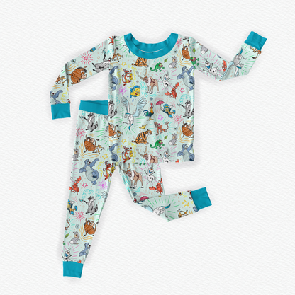 Sketchy Sidekicks Bamboo Long Sleeve Two Piece Pajama Set
