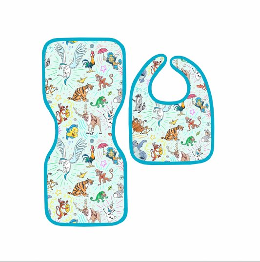 Sketchy Sidekicks Bib & Burp Cloth Set