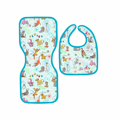 Sketchy Cats Bib & Burp Cloth Set