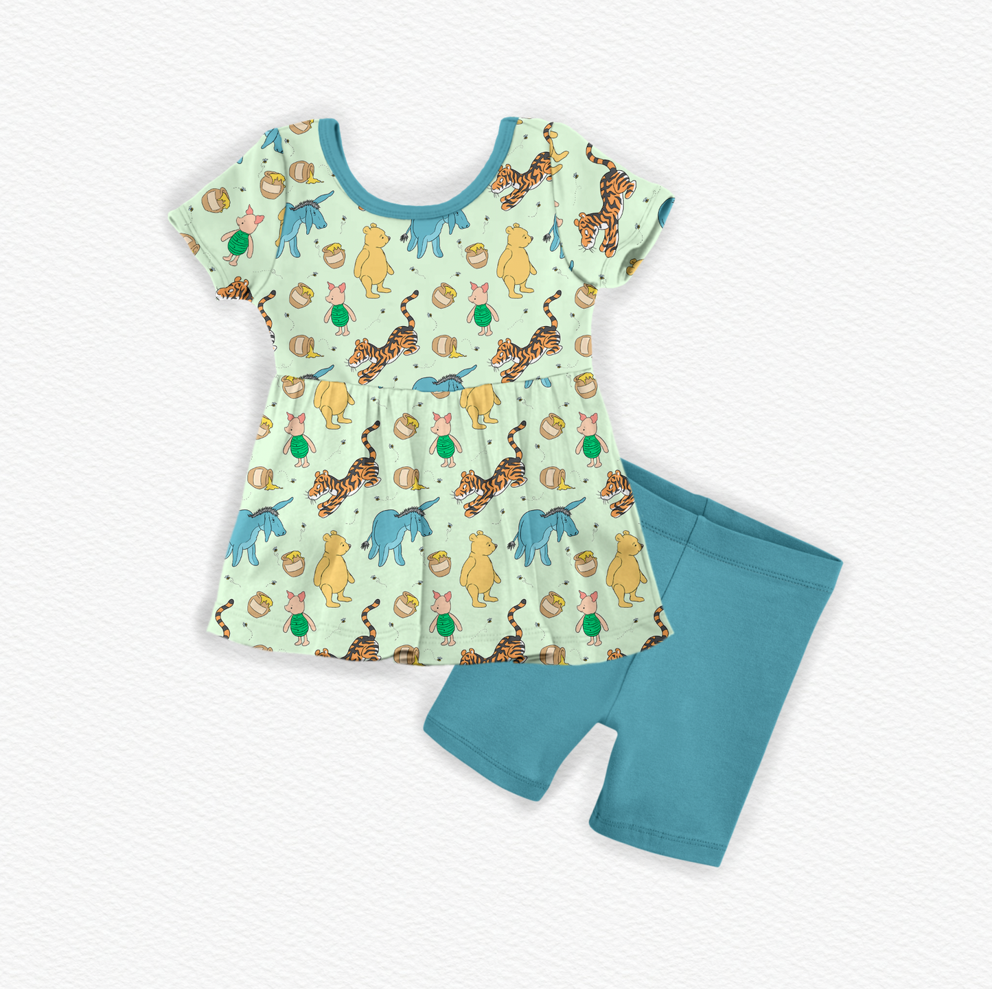 Winnie The Pooh Bamboo Short Sleeve Peplum & Shorts Set