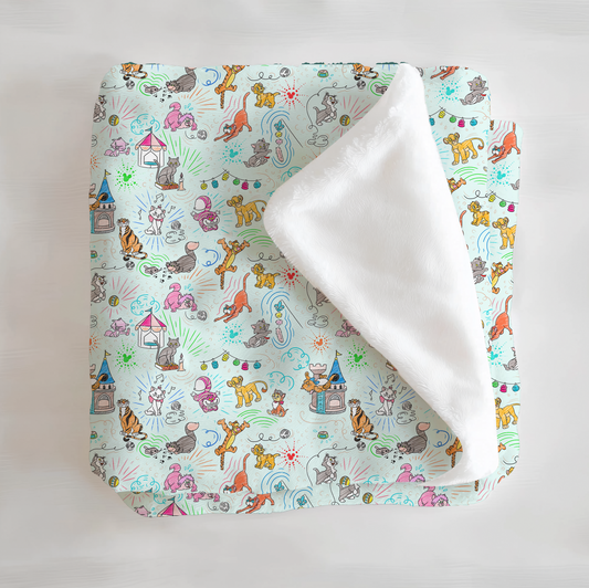 Sketchy Cats Minky Plush Blanket From Judith Arthur