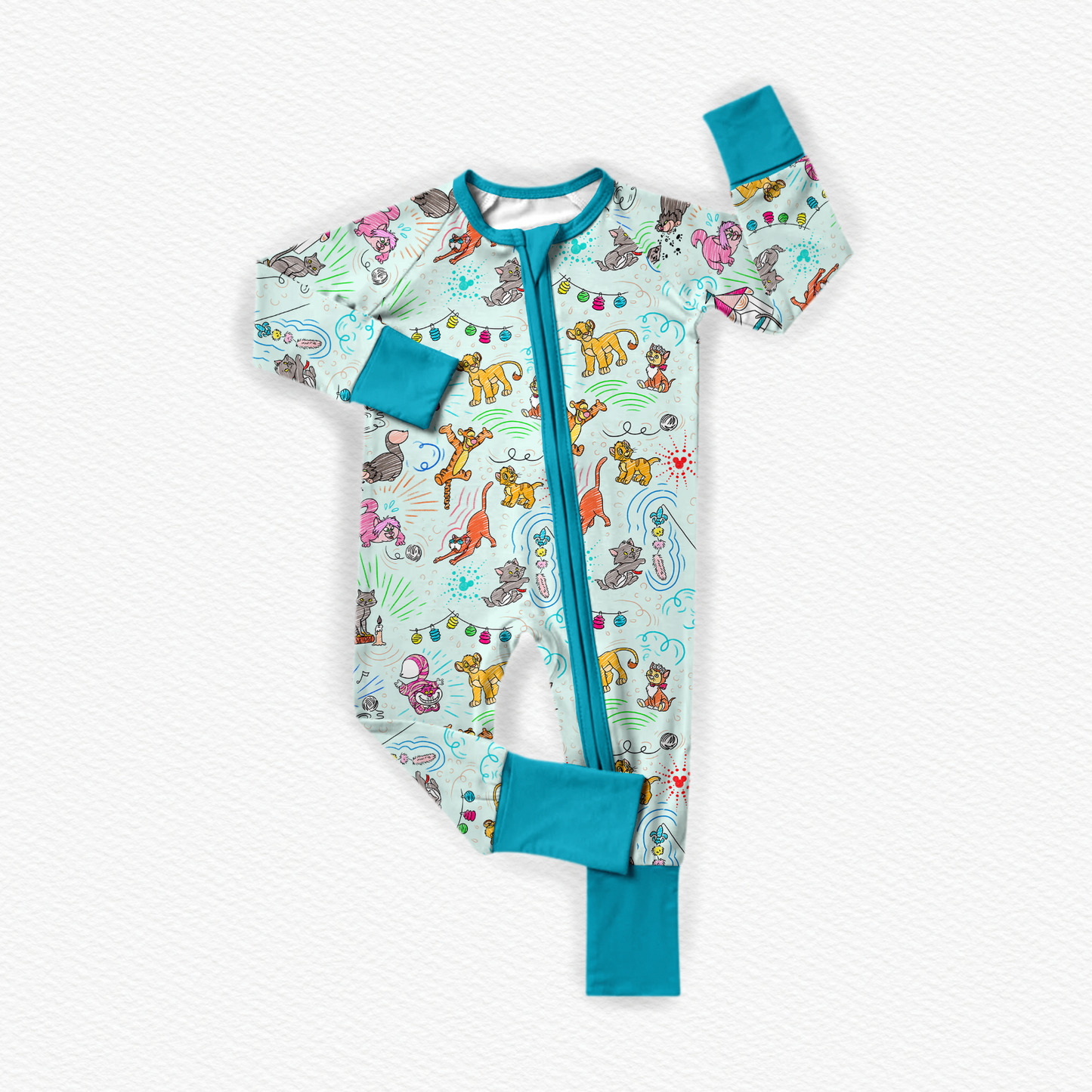 Sketchy Cats Bamboo Zippy Pajamas
