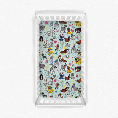 Sketchy Pups Bamboo Crib Sheet