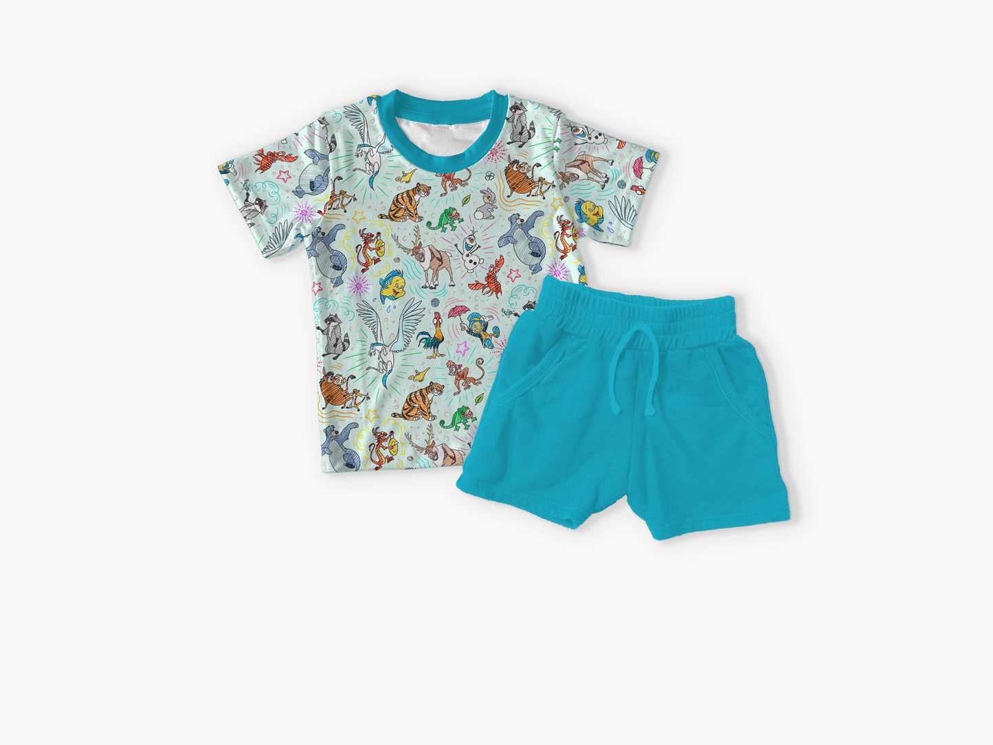 Sketchy Sidekicks Bamboo T-shirt & Shorts Set