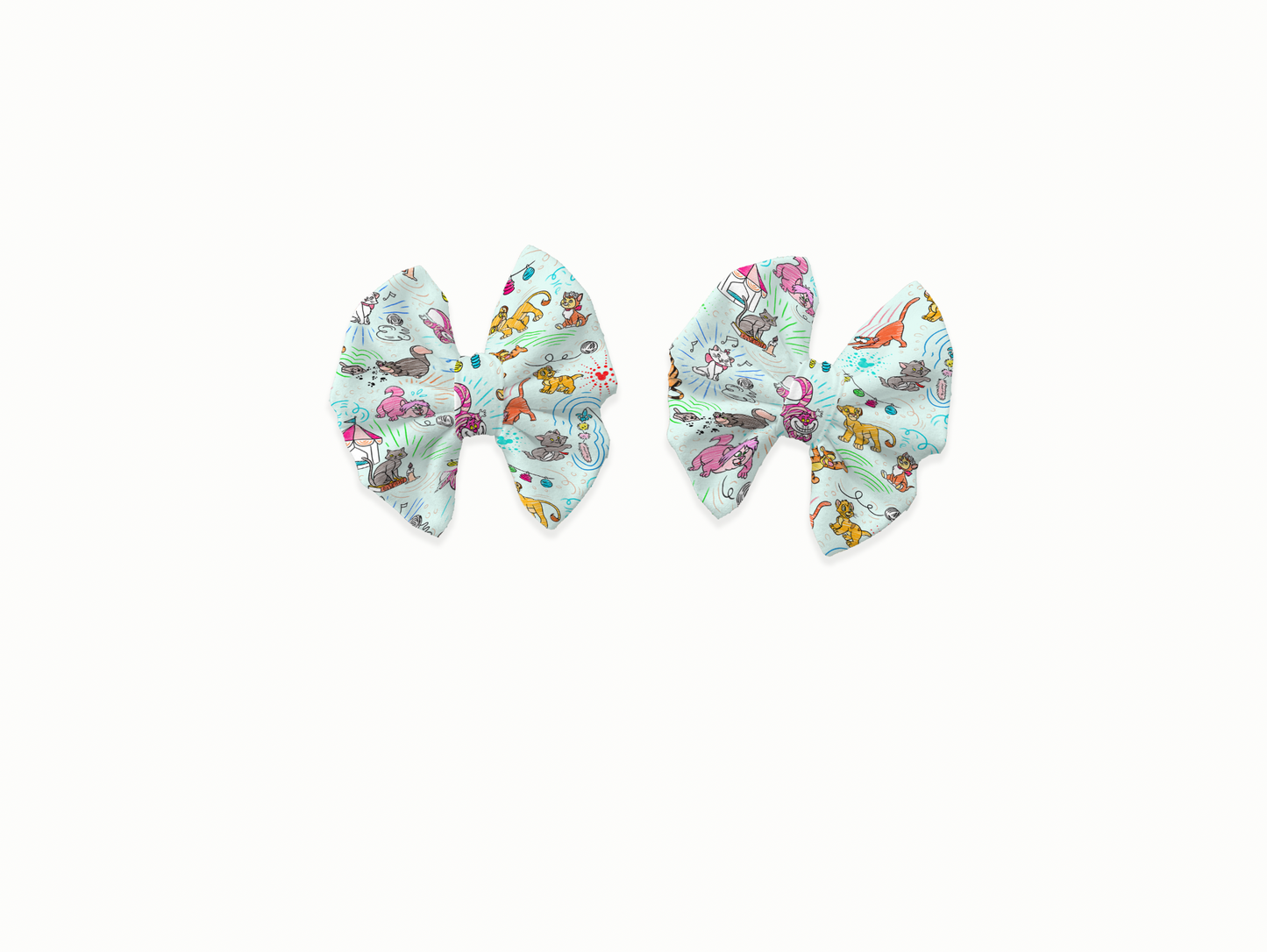 Sketchy Cats Piggy Bows (Set of 2)