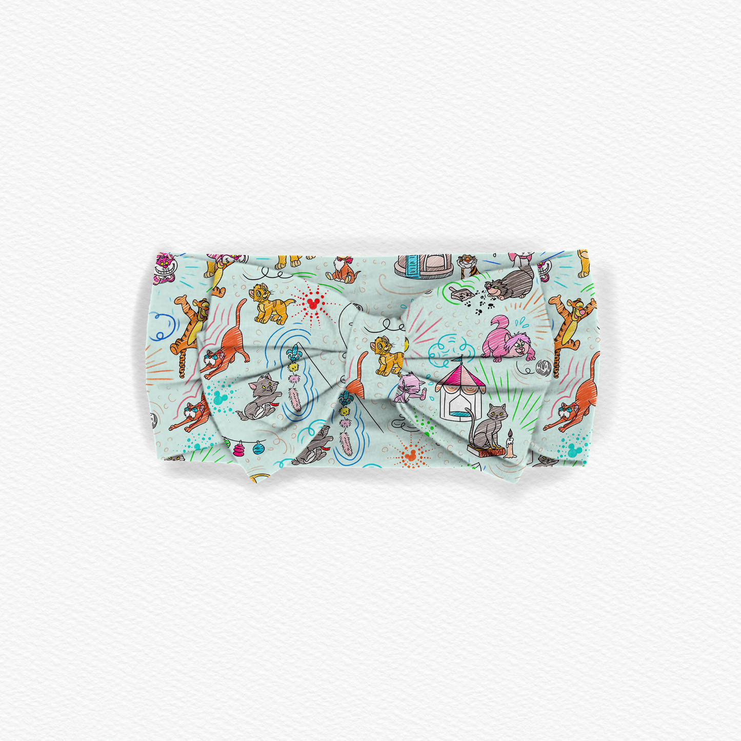 Sketchy Cats Bamboo Bow Headband