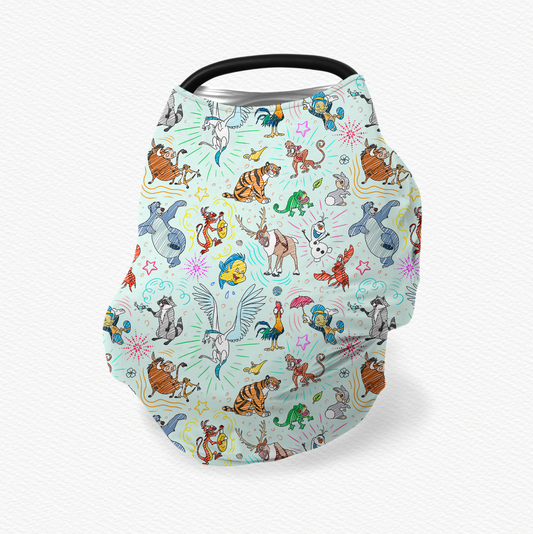 Sketchy Sidekicks Multifunctional Nursing & Car Seat Cover by Judith Arthur (Jersey NOT Bamboo Fabric)