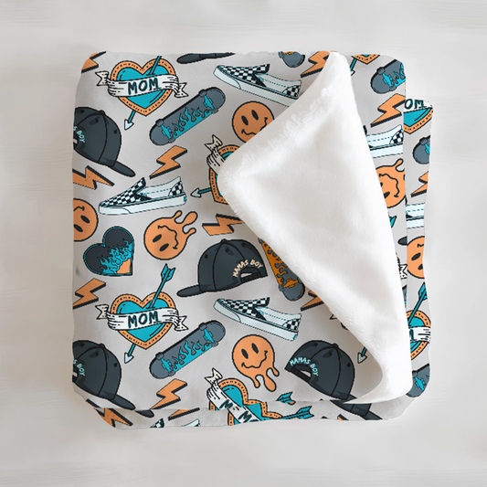 Mama's Skater Boy Minky Plush Blanket From Judith Arthur