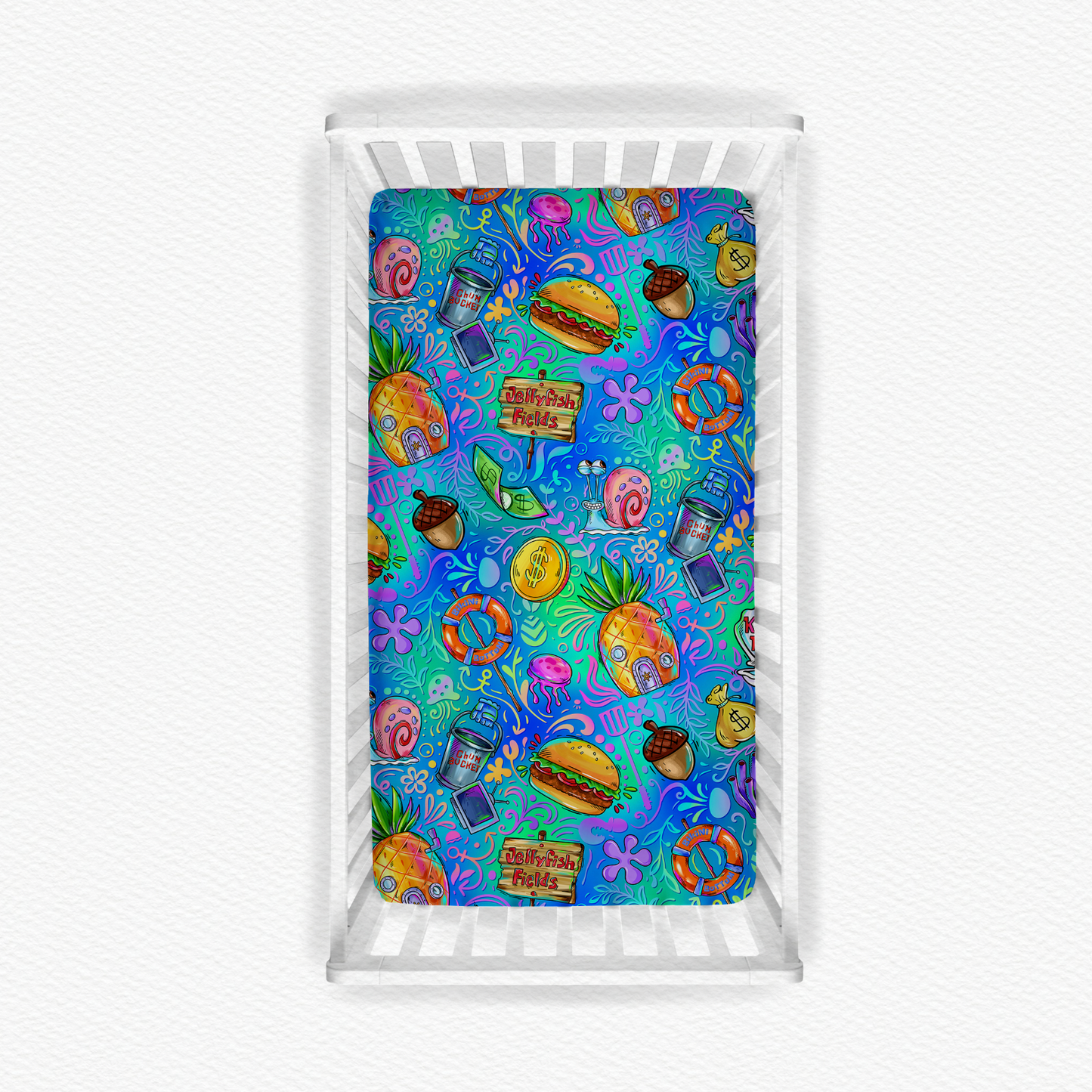 Jellyfish Fields Bamboo Crib Sheet