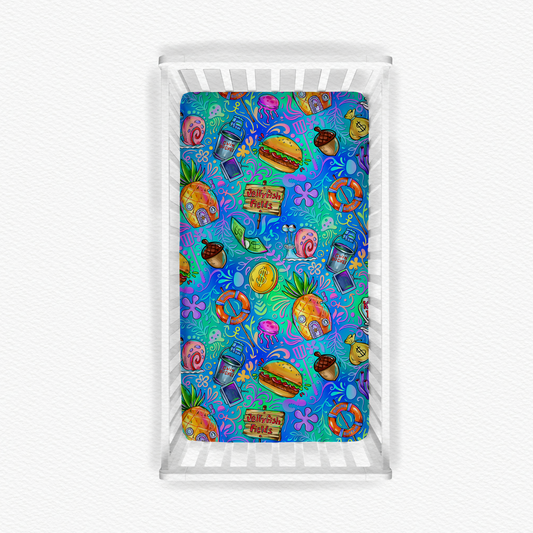 Jellyfish Fields Bamboo Crib Sheet