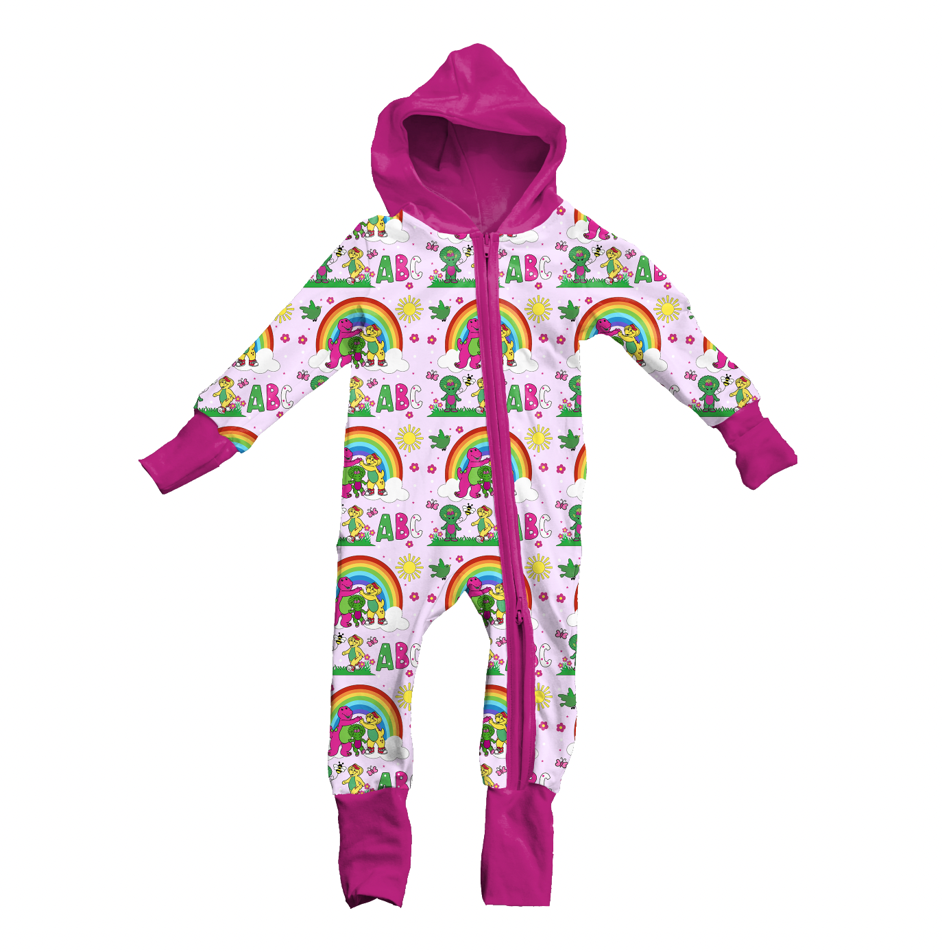 Barney & Butterflies Hooded Bamboo Zippy