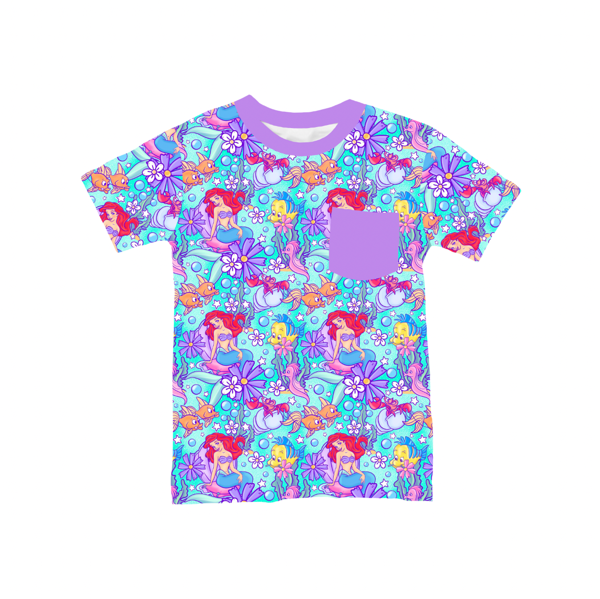Part Of Your World Watercolor Bamboo Youth Pocket Tee