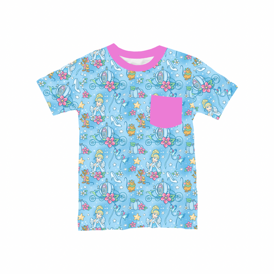 Glass Slipper Watercolor Bamboo Youth Pocket Tee