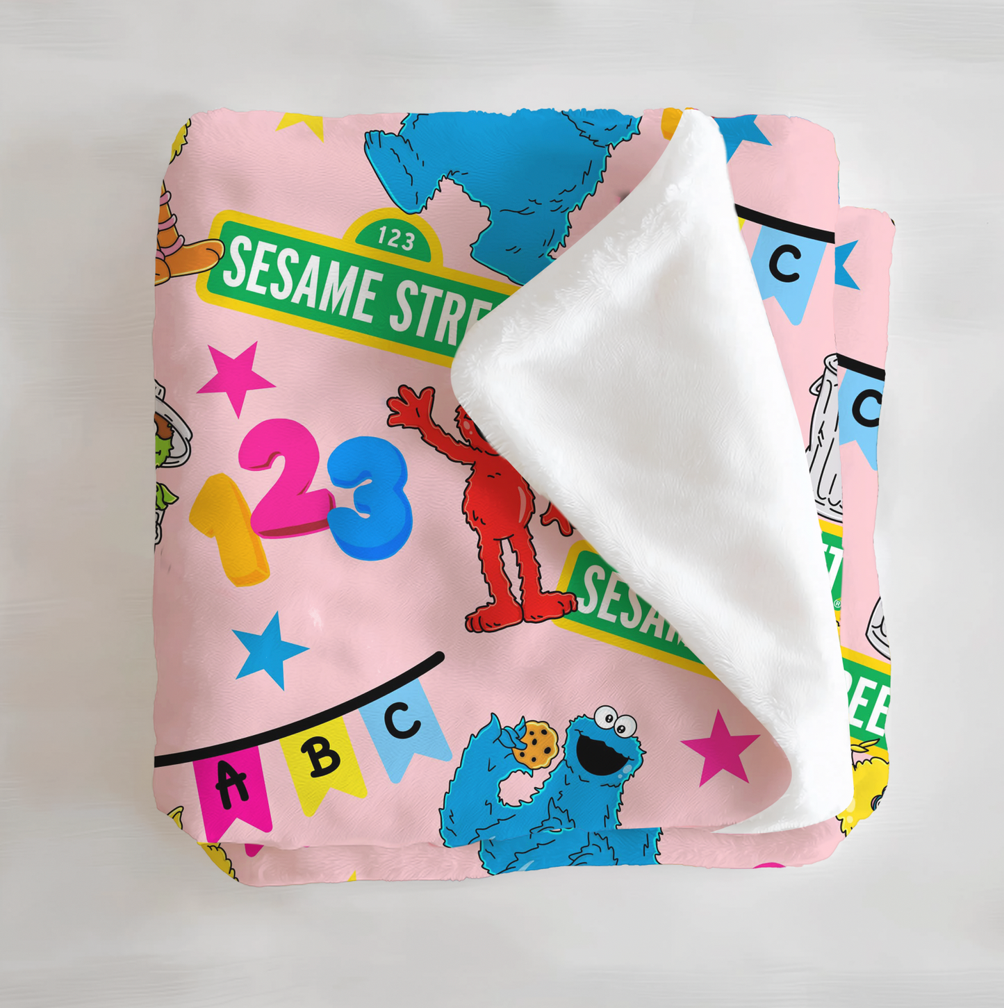 ABC Party Pink Minky Blanket