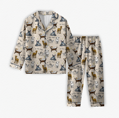 Oh Holy Night Bamboo Long Sleeve & Pants Two Piece Lounge Set