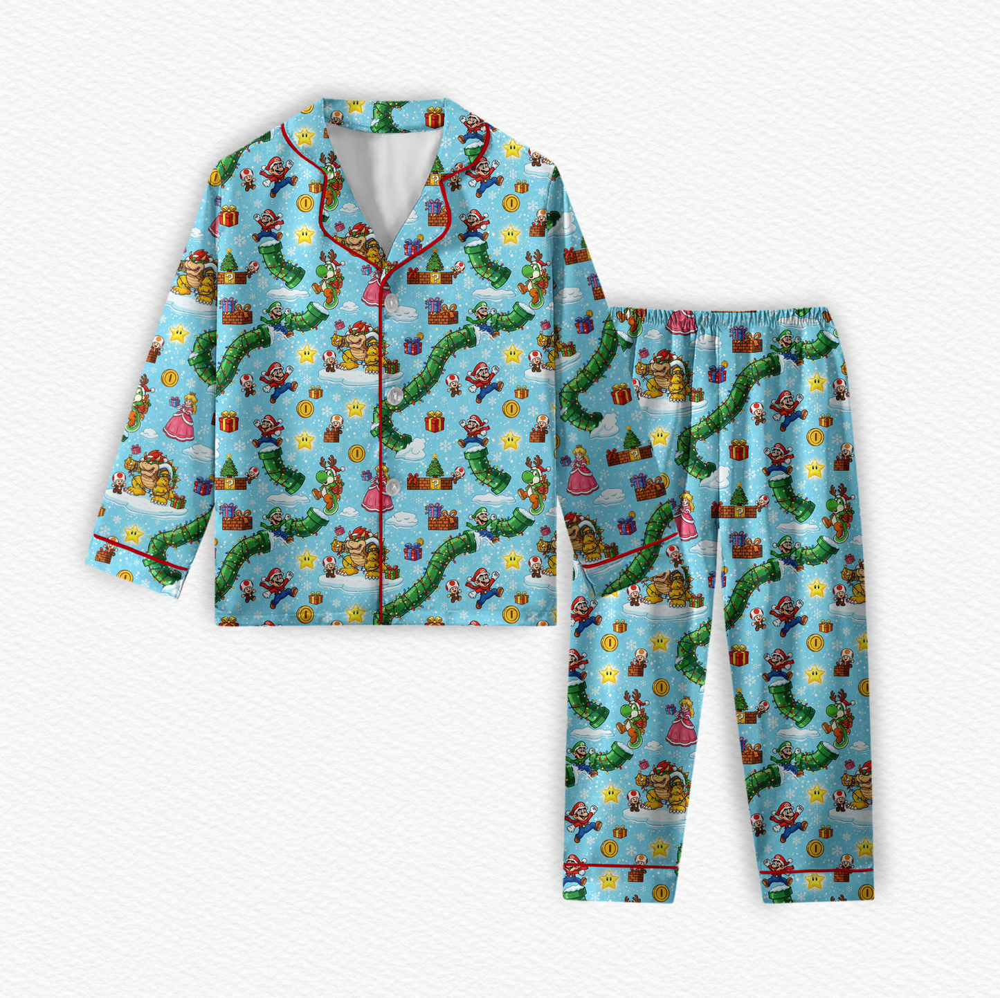 Mario's Christmas Carol Bamboo Long Sleeve & Pants Two Piece Lounge Set