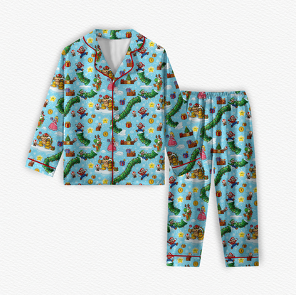 Mario's Christmas Carol Bamboo Long Sleeve & Pants Two Piece Lounge Set