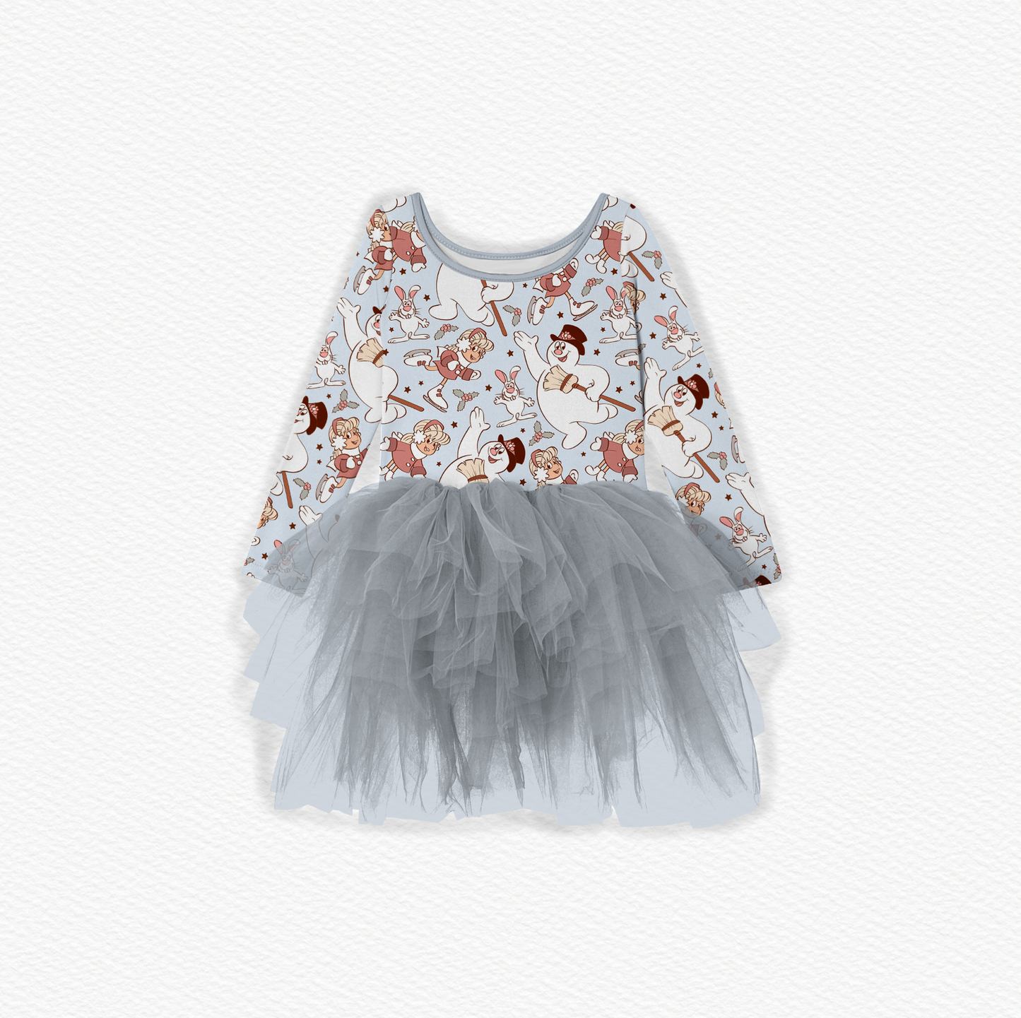 He's A Jolly, Happy Soul Bamboo Long Sleeve Tulle Dress