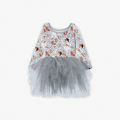 He's A Jolly, Happy Soul Bamboo Long Sleeve Tulle Dress