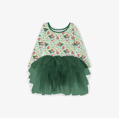 Andy's Christmas Wish Bamboo Long Sleeve Tulle Dress