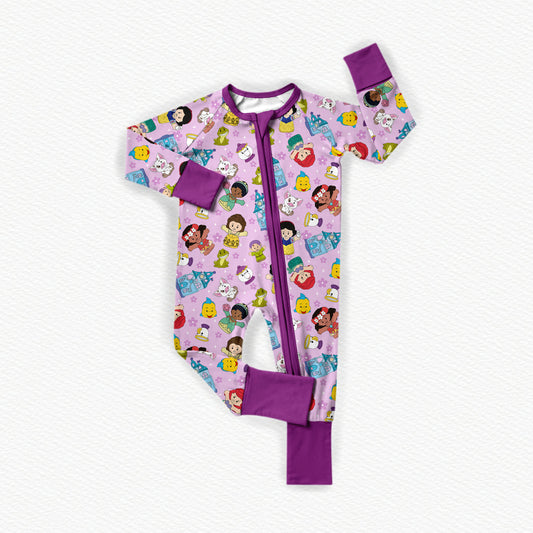 Purple Princess Tiny People Bamboo Zippy Pajamas