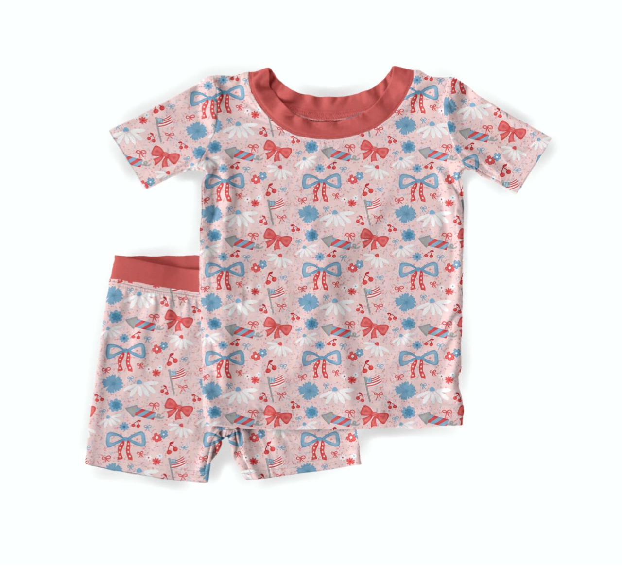 America The BOW-tiful Bamboo Short Sleeve & Shorts Two Piece Pajama Set