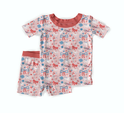 America The BOW-tiful Bamboo Short Sleeve & Shorts Two Piece Pajama Set
