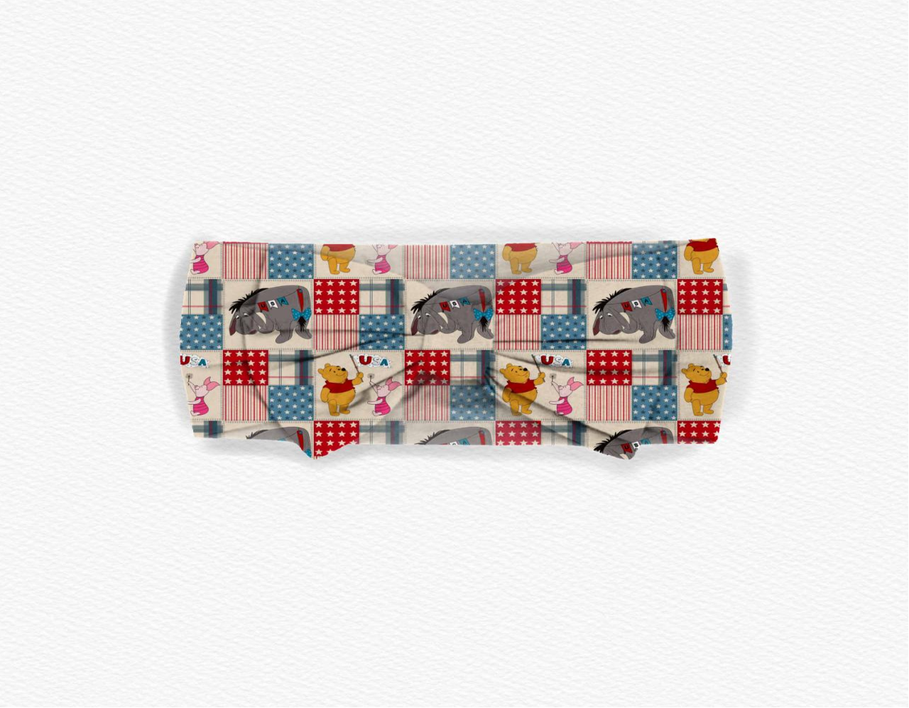 Red White & Pooh Bamboo Bow Headband