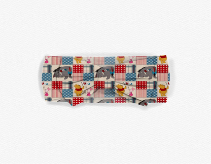 Red White & Pooh Bamboo Bow Headband