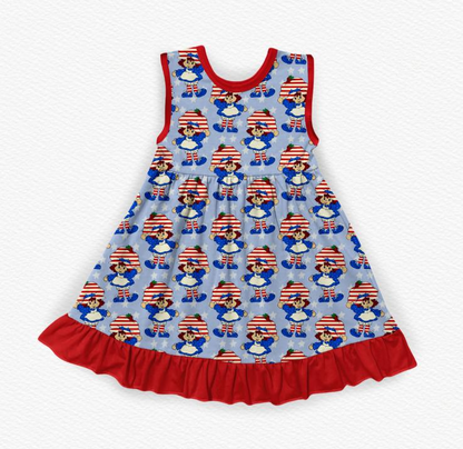 Berry Sweet Americana Bamboo Ruffle Tank Dress