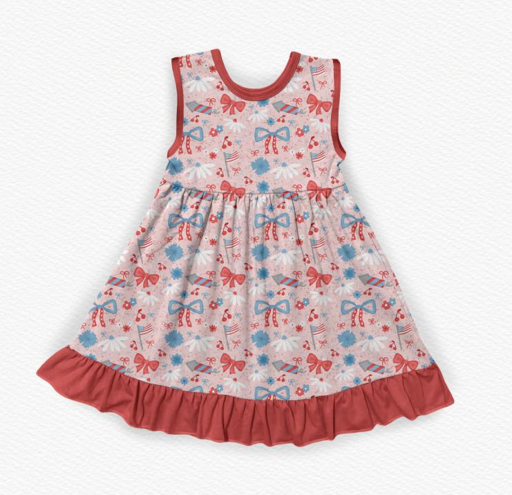 America The BOW-tiful Bamboo Ruffle Tank Dress