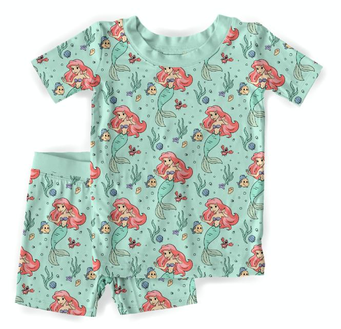 Under The Sea Bamboo Short Sleeve & Shorts Two Piece Pajama Set