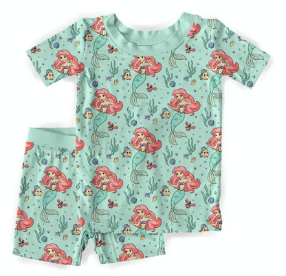 Under The Sea Bamboo Short Sleeve & Shorts Two Piece Pajama Set