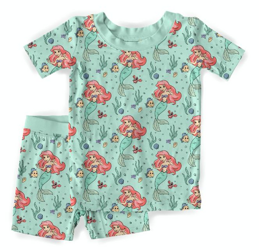 Under The Sea Bamboo Short Sleeve & Shorts Two Piece Pajama Set