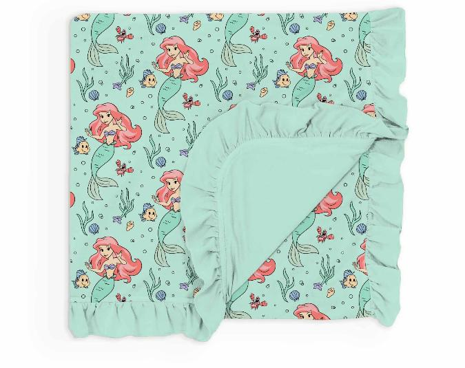 Under The Sea Ruffle Bamboo Blanket