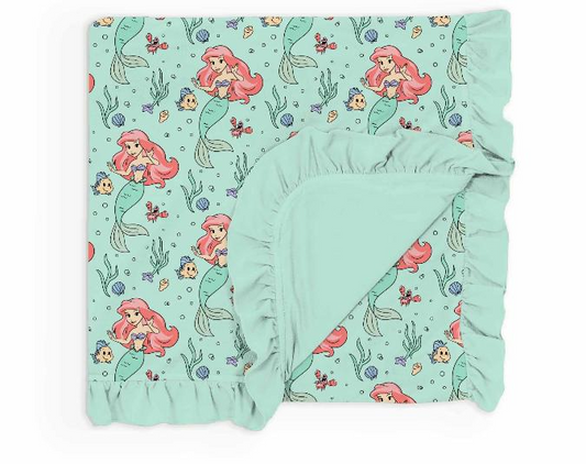 Under The Sea Ruffle Bamboo Blanket